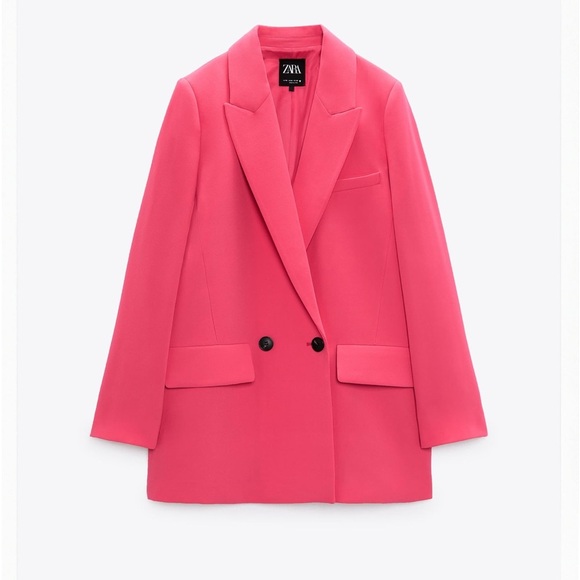 Zara pink blazer size L new office preppy Barbie core - Picture 1 of 6